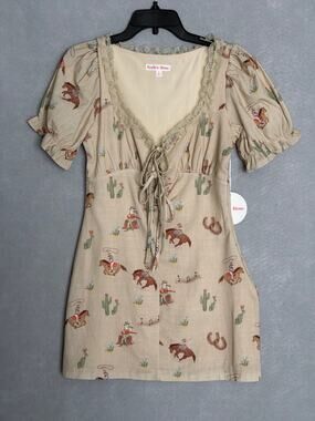 Bailey Rose Western Horse Print Dress Mini Junior Girls (Teen/Tween) Small NEW
